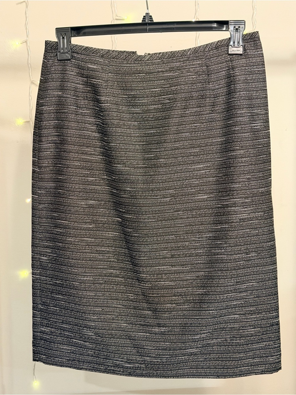 Kasper Black and Gray Striped Pencil Skirt